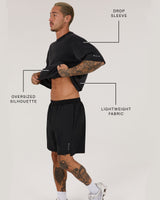 MENS HEAVY OVERSIZED TEE - FADED BLACK TIMELESS