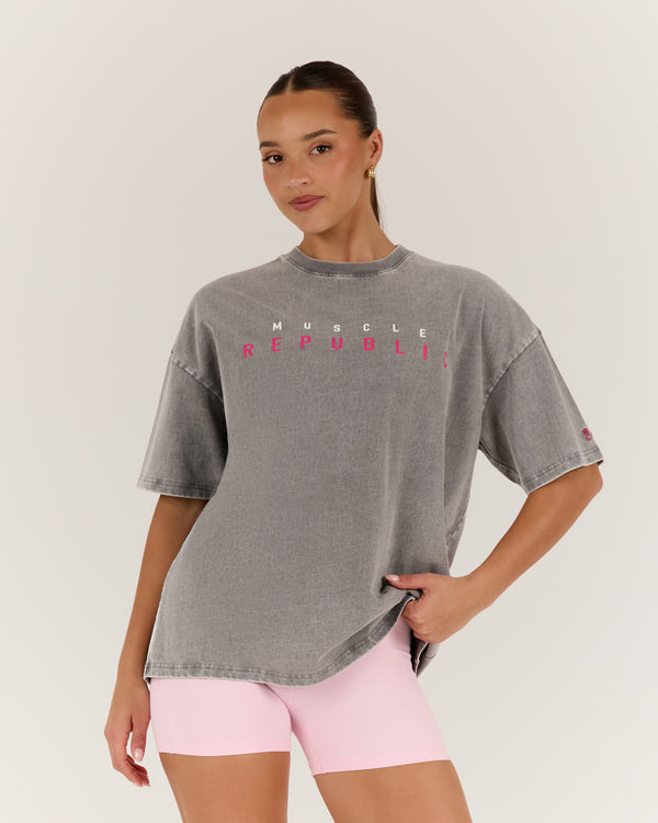 NBCF ESSENTIALS TEE - FADED GREY