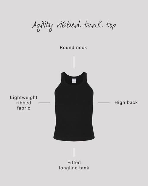 AGILITY RIBBED TANK TOP - BLACK