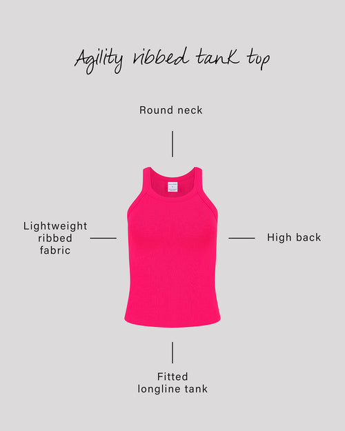 AGILITY RIBBED TANK TOP - HOT PINK