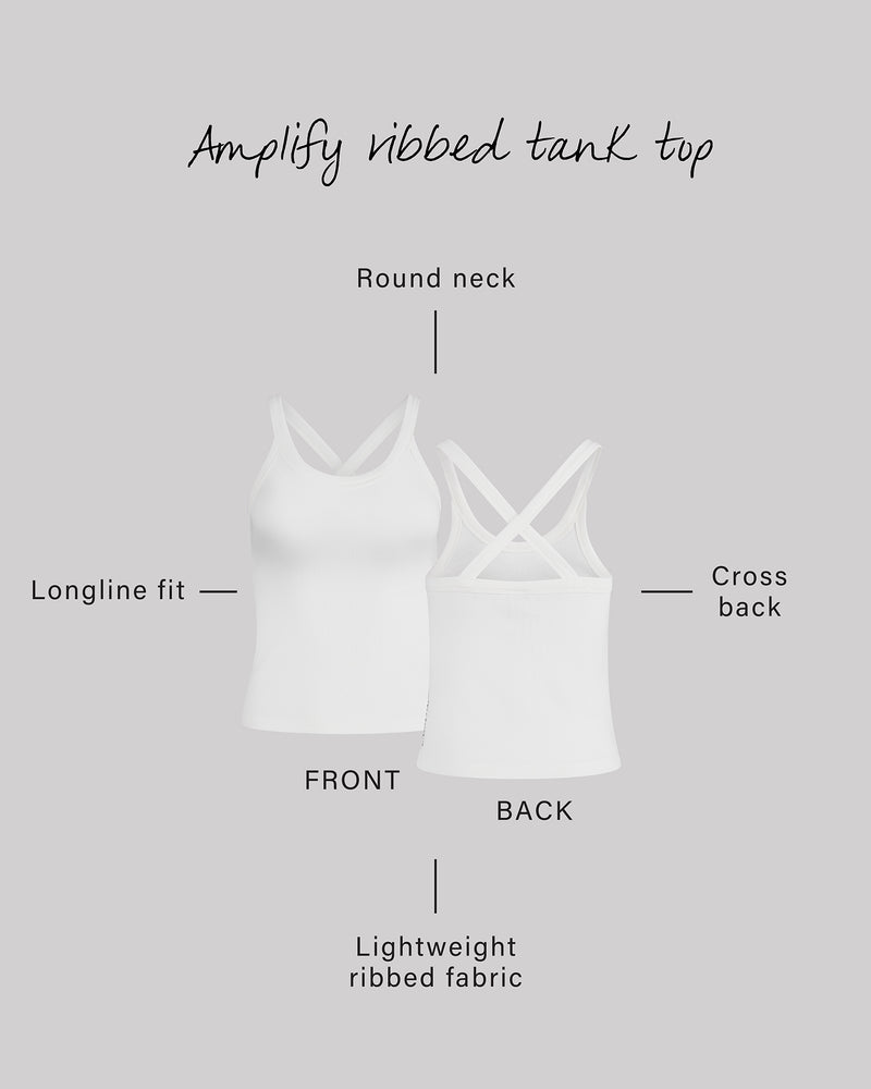 AMPLIFY RIBBED TANK TOP - OFF WHITE
