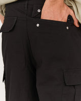 OFF DUTY WIDE LEG CARGO PANT - BLACK