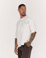 MENS SLUB BOXY TEE - PORCELAIN OUTLIER