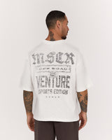 MENS SLUB BOXY TEE - PORCELAIN OUTLIER