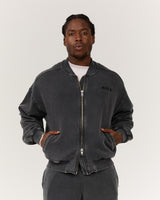 OUTPOST FADED FLEECE BOMBER - FADED BLACK