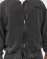 OUTPOST FADED FLEECE BOMBER - FADED BLACK