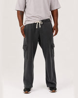 OUTPOST FADED WIDE LEG CARGO SWEATPANT - FADED BLACK