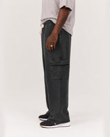 OUTPOST FADED WIDE LEG CARGO SWEATPANT - FADED BLACK