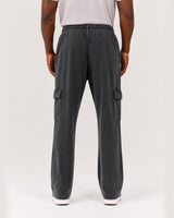 OUTPOST FADED WIDE LEG CARGO SWEATPANT - FADED BLACK