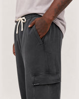 OUTPOST FADED WIDE LEG CARGO SWEATPANT - FADED BLACK