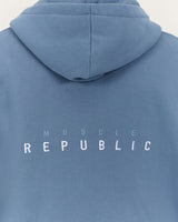 OVERSIZED ZIP UP HOODIE - VINTAGE BLUE