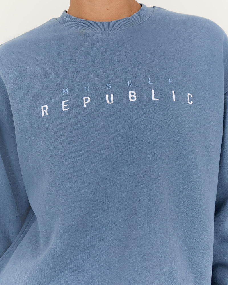 OVERSIZED CREW - VINTAGE BLUE