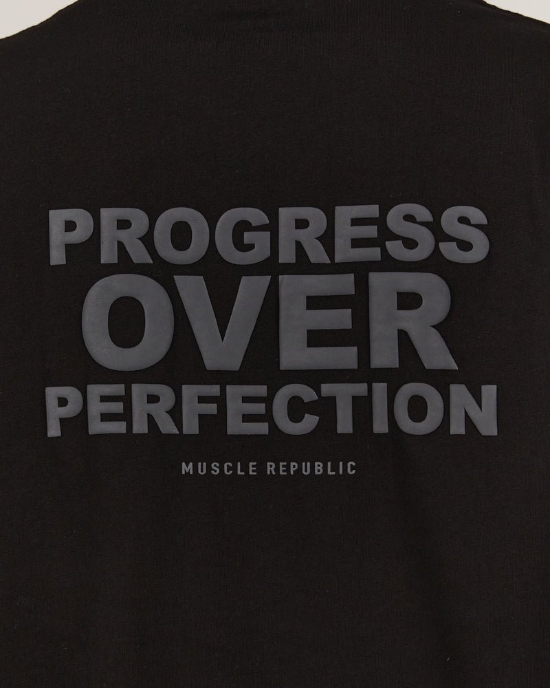 PROGRESS OVER PERFECTION TEE - BLACK