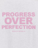 PROGRESS OVER PERFECTION TEE - SNOW GREY