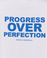 PROGRESS OVER PERFECTION TEE - WHITE