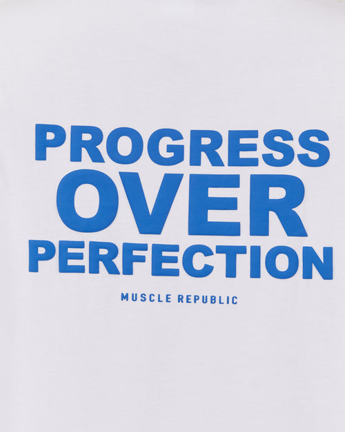 PROGRESS OVER PERFECTION TEE - WHITE