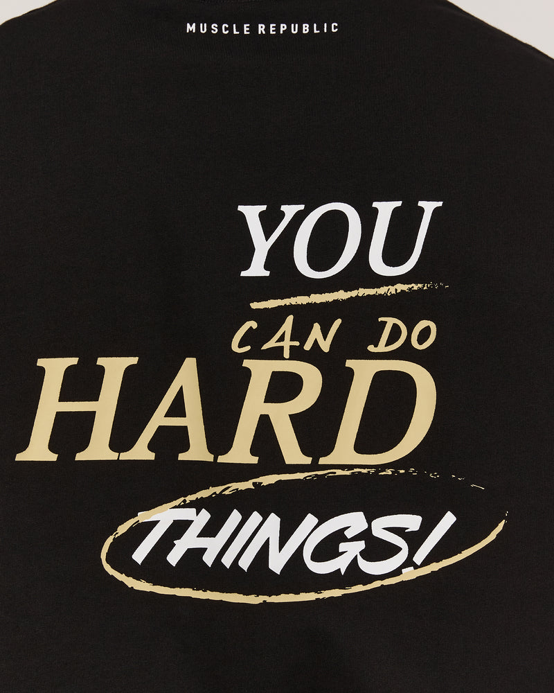YOU CAN DO HARD THINGS OVERSIZED TEE - BLACK