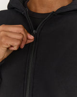 OVERSIZED ZIP UP HOODIE - BLACK