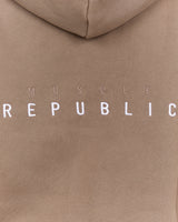 OVERSIZED ZIP UP HOODIE - COFFEE