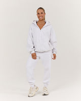 RR X MSCR OVERSIZED ZIP UP HOODIE - SNOW GREY
