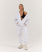 RR X MSCR OVERSIZED ZIP UP HOODIE - SNOW GREY