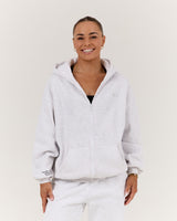 RR X MSCR OVERSIZED ZIP UP HOODIE - SNOW GREY