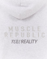 RR X MSCR OVERSIZED ZIP UP HOODIE - SNOW GREY