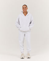 RR X MSCR OVERSIZED ZIP UP HOODIE - SNOW GREY