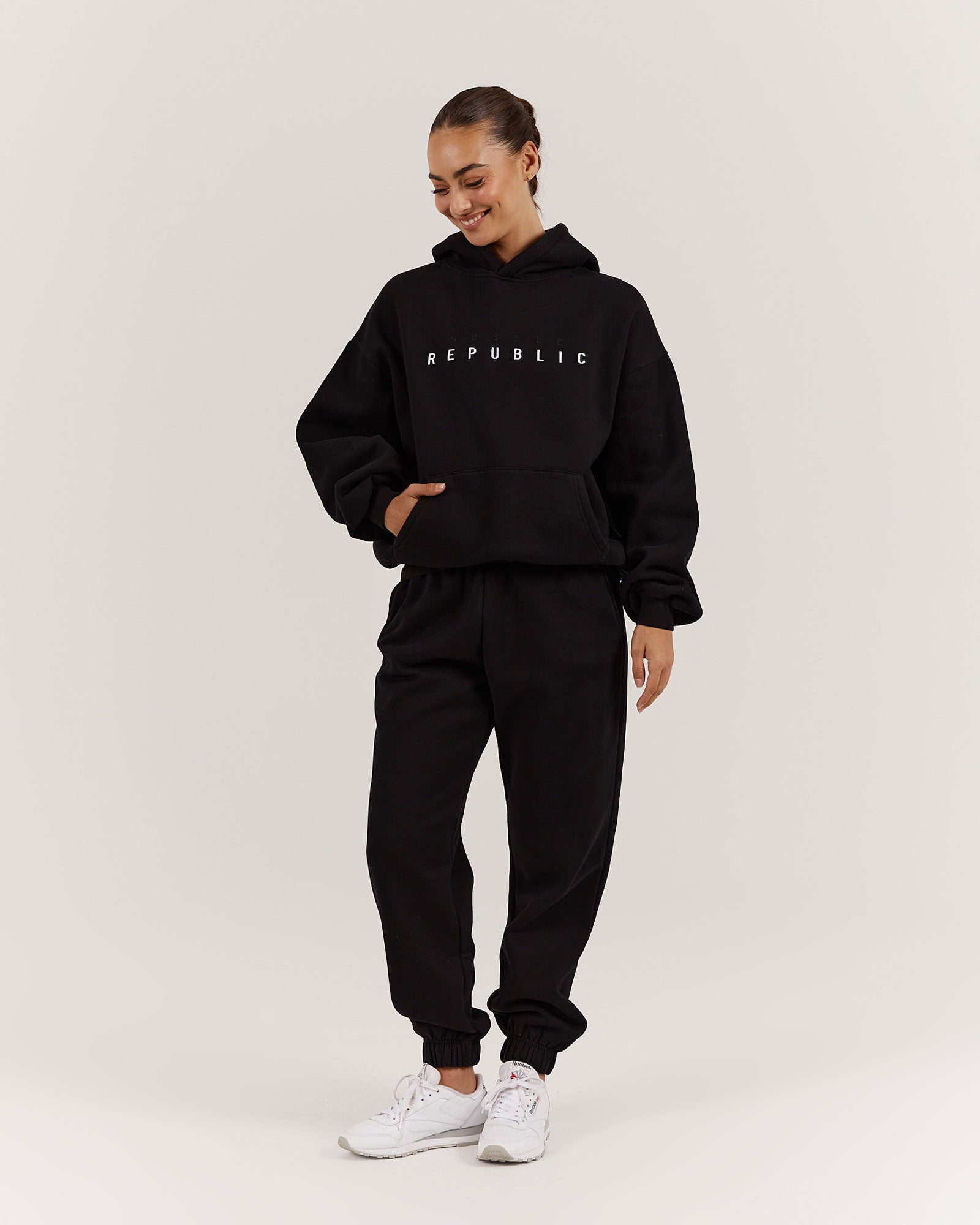 Come A Long Way Oversized Hoodie Black