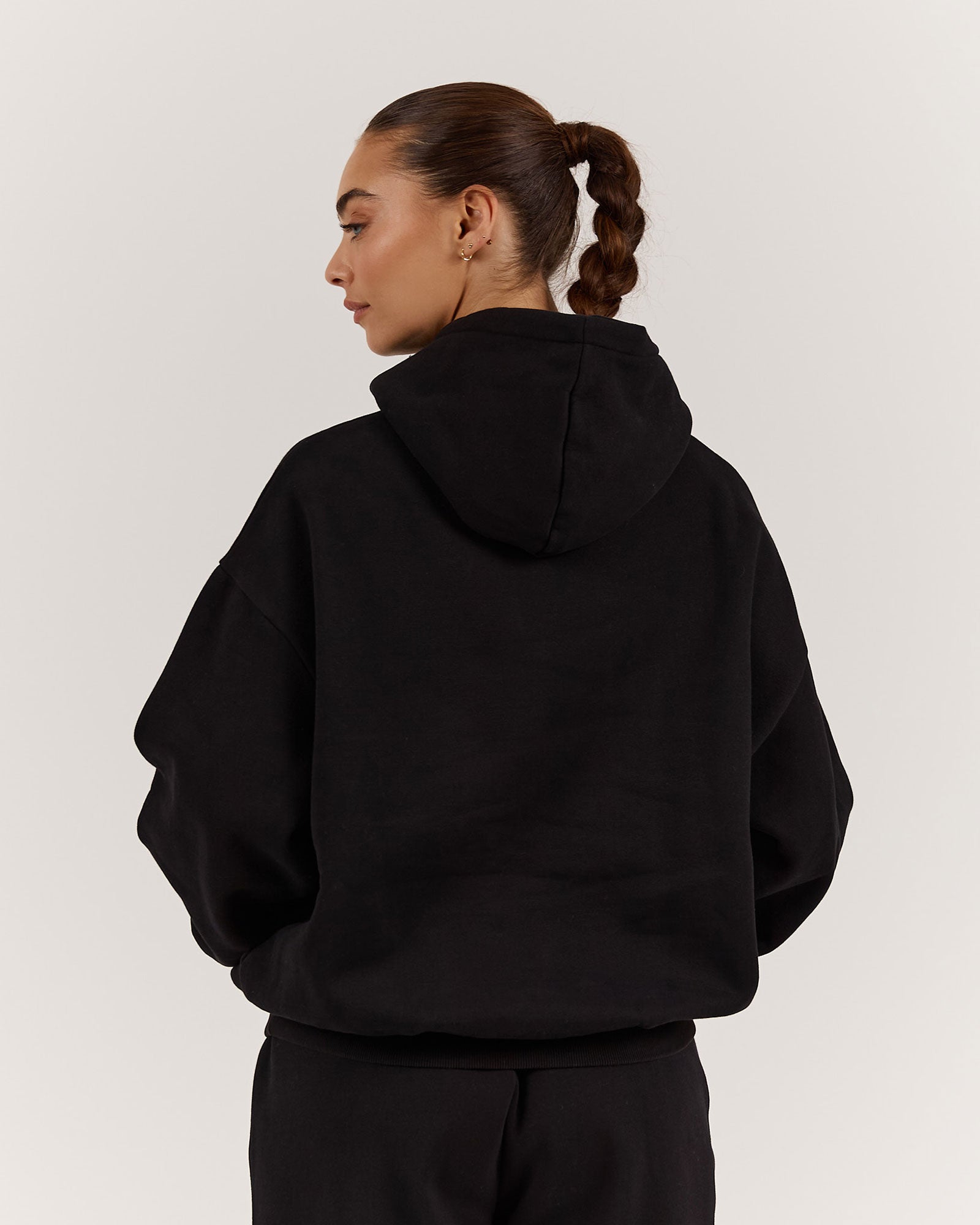 トップス *Oversized Hoodie Oversized Hoodie voor Dames in Tweekleurig Wit en Zwart | MV