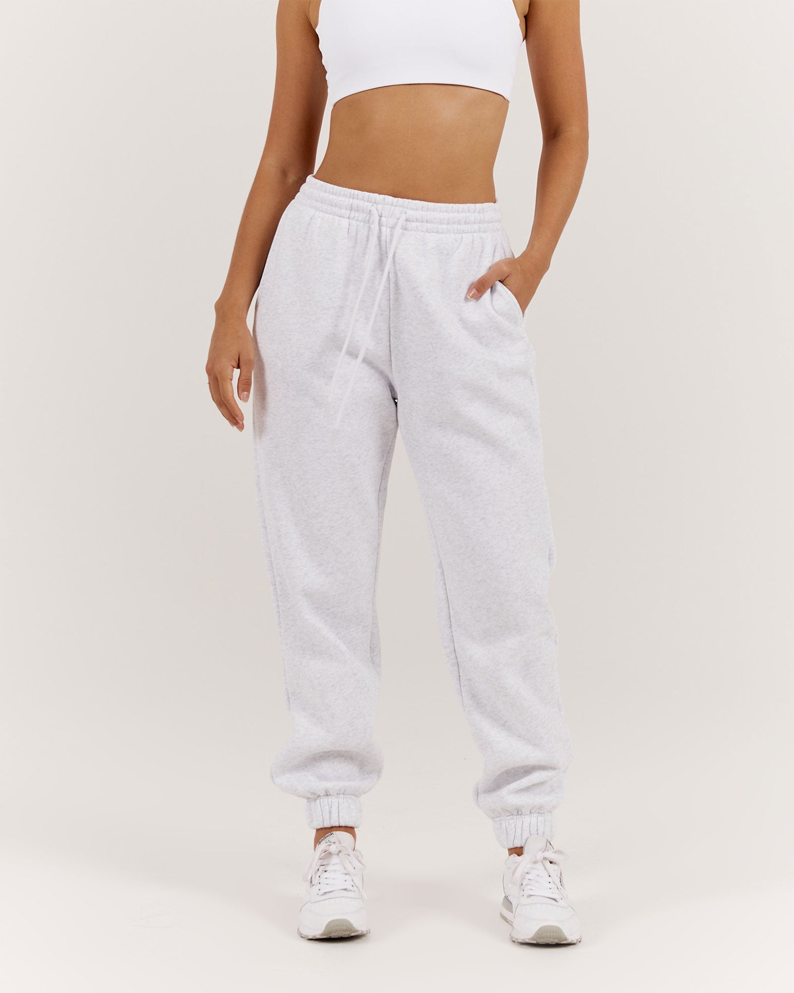 OVERSIZED TRACKIES - SNOW GREY – MUSCLE REPUBLIC