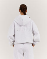 OVERSIZED ZIP UP HOODIE - SNOW GREY