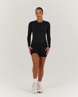 PERRY LONG SLEEVE TOP - BLACK