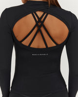 PERRY LONG SLEEVE TOP - BLACK