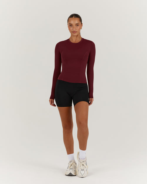 PERRY LONG SLEEVE TOP - BERRY