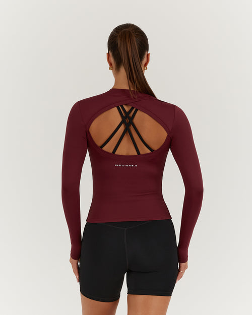 PERRY LONG SLEEVE TOP - BERRY