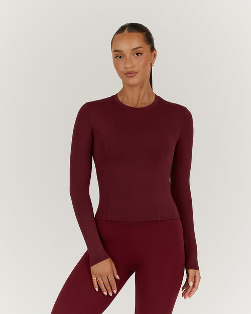 PERRY LONG SLEEVE TOP - BERRY