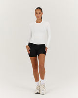 PERRY LONG SLEEVE TOP - WHITE