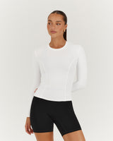 PERRY LONG SLEEVE TOP - WHITE