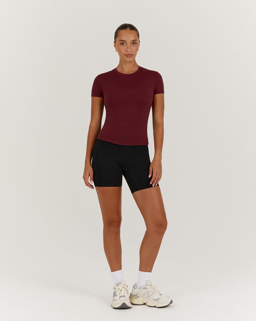 PERRY SHORT SLEEVE TOP - BERRY