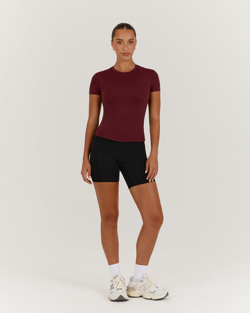 PERRY SHORT SLEEVE TOP - BERRY