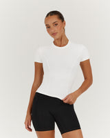 PERRY SHORT SLEEVE TOP - WHITE