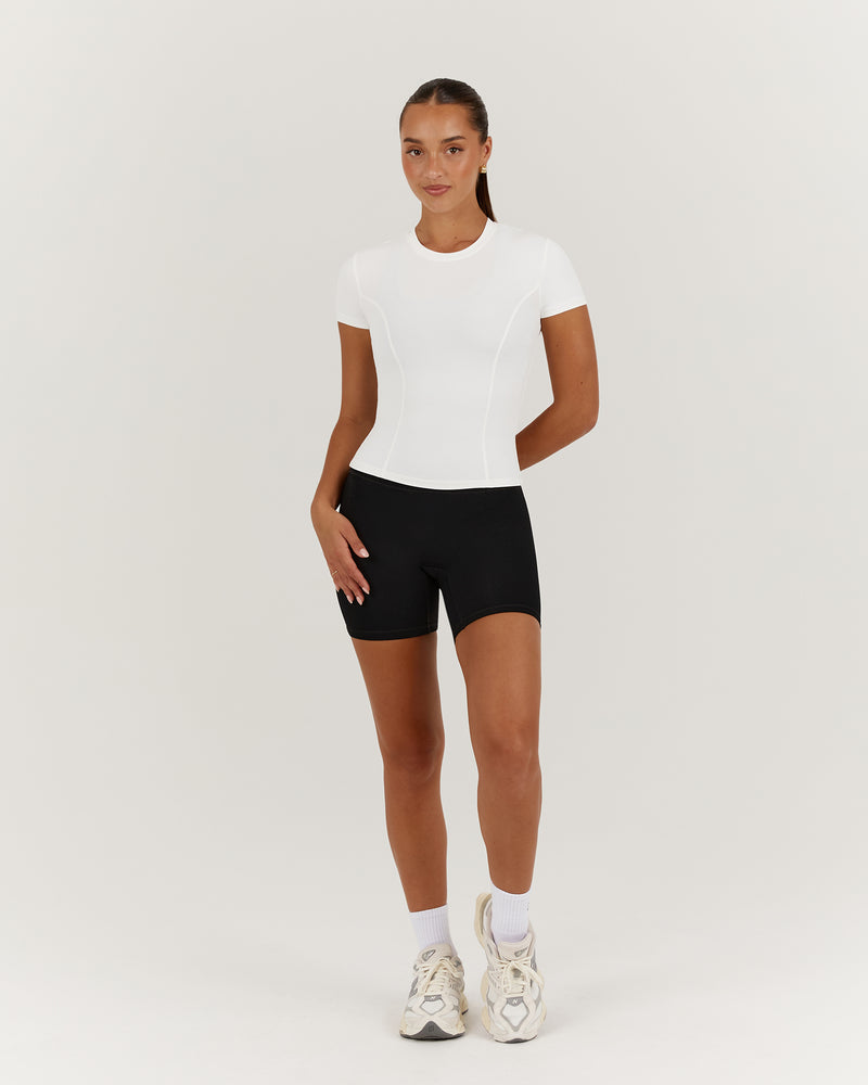 PERRY SHORT SLEEVE TOP - WHITE