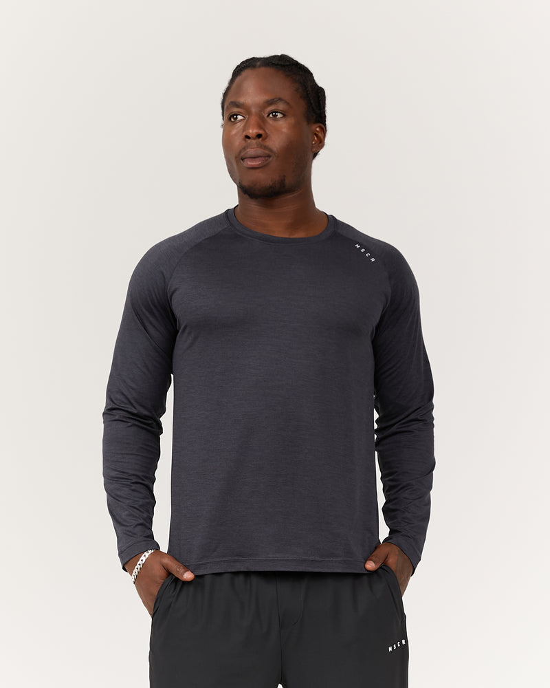 PHOENIX II LONG SLEEVE TEE - MIDNIGHT NAVY MARLE – MUSCLE REPUBLIC