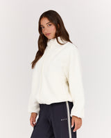 POLAR FLEECE ZIP UP JACKET - IVORY
