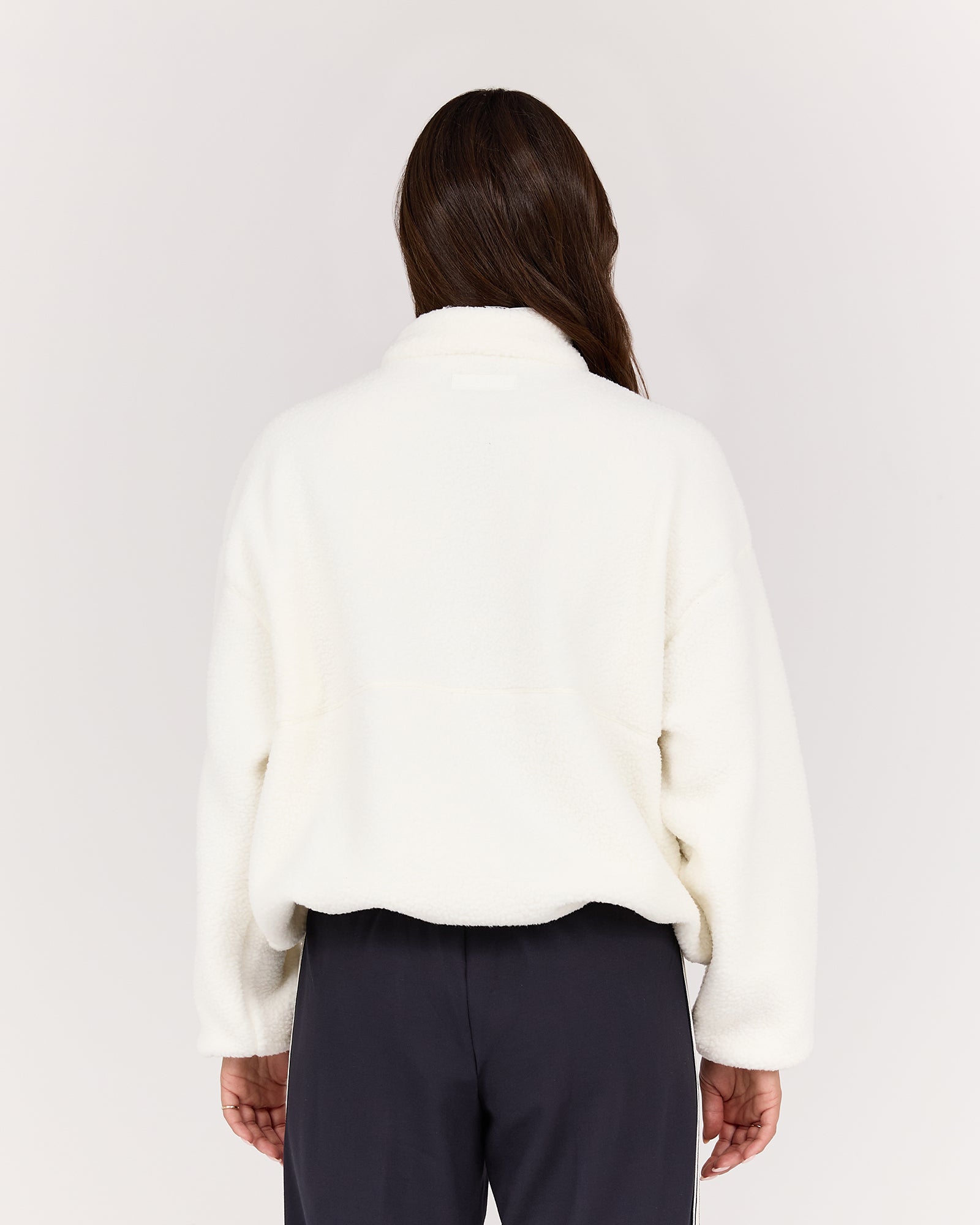 POLAR FLEECE ZIP UP JACKET - IVORY – MUSCLE REPUBLIC