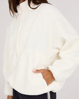 POLAR FLEECE ZIP UP JACKET - IVORY
