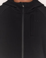 MENS SPACER RELAXED ZIP UP HOODIE - BLACK PRECISION