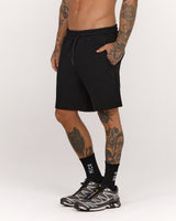 MENS SPACER REGULAR SWEATSHORTS - BLACK PRECISION