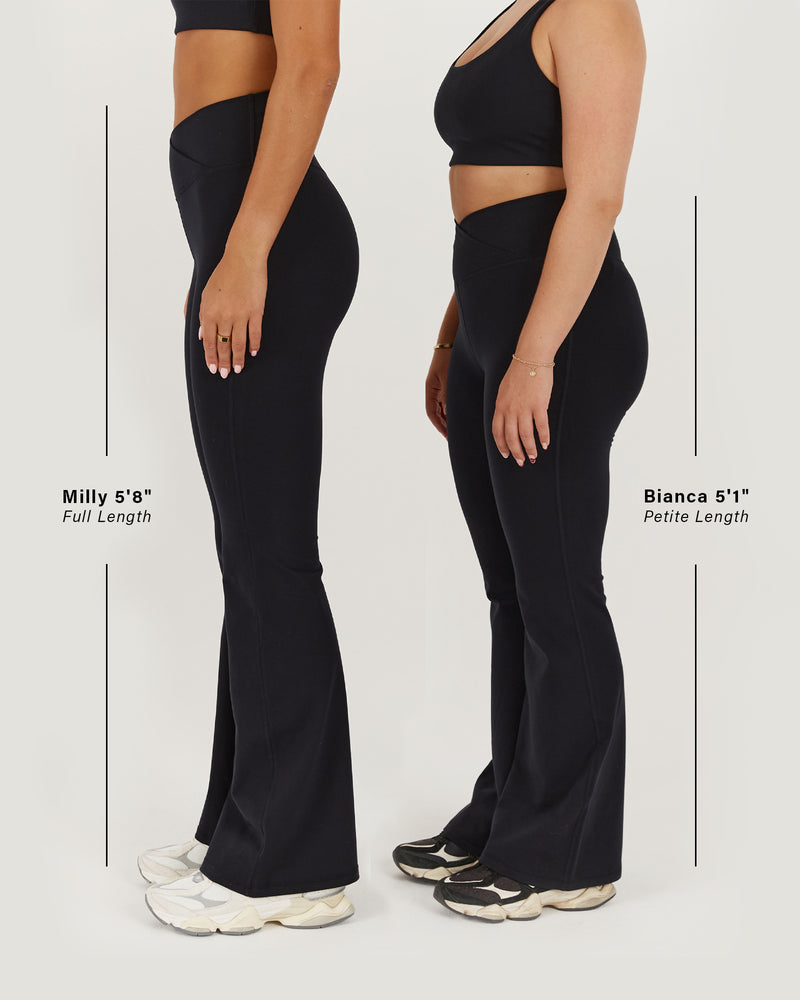 MOTION 360 CROSSOVER PETITE FLARES - BLACK